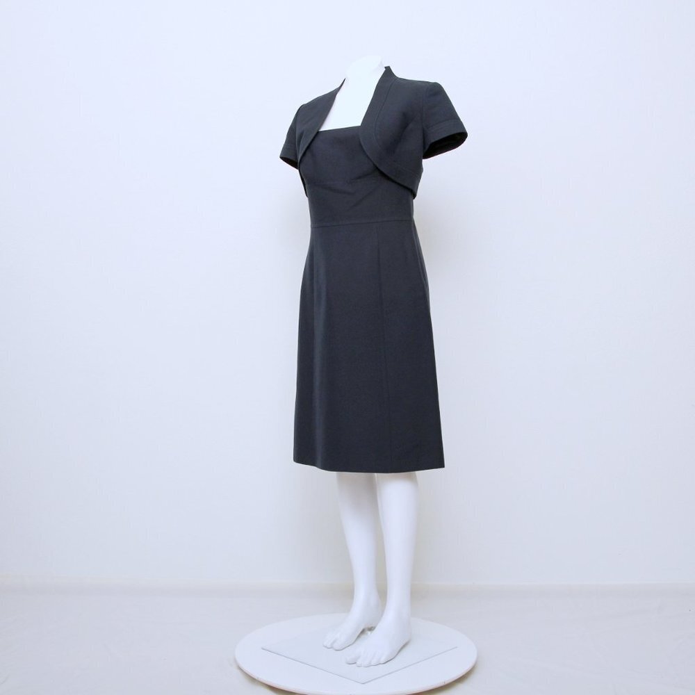 Ann Taylor Two Piece Navy Sleeveless A-Line Dress with Cropped Jacket‎
